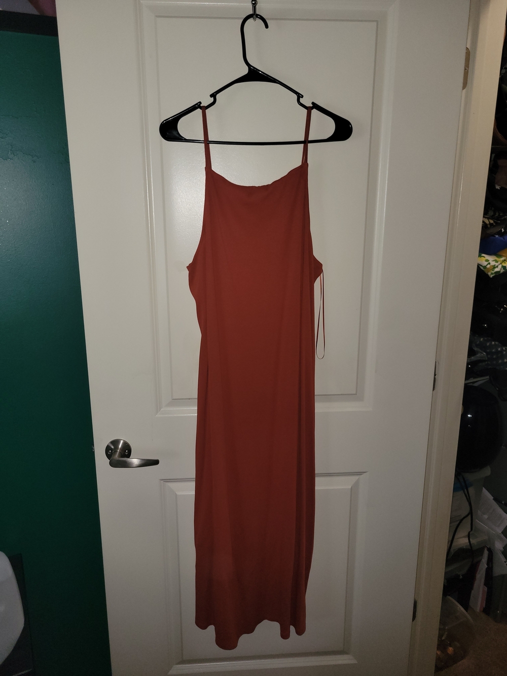 Rust Orange Slip Maxi Dress - Womens